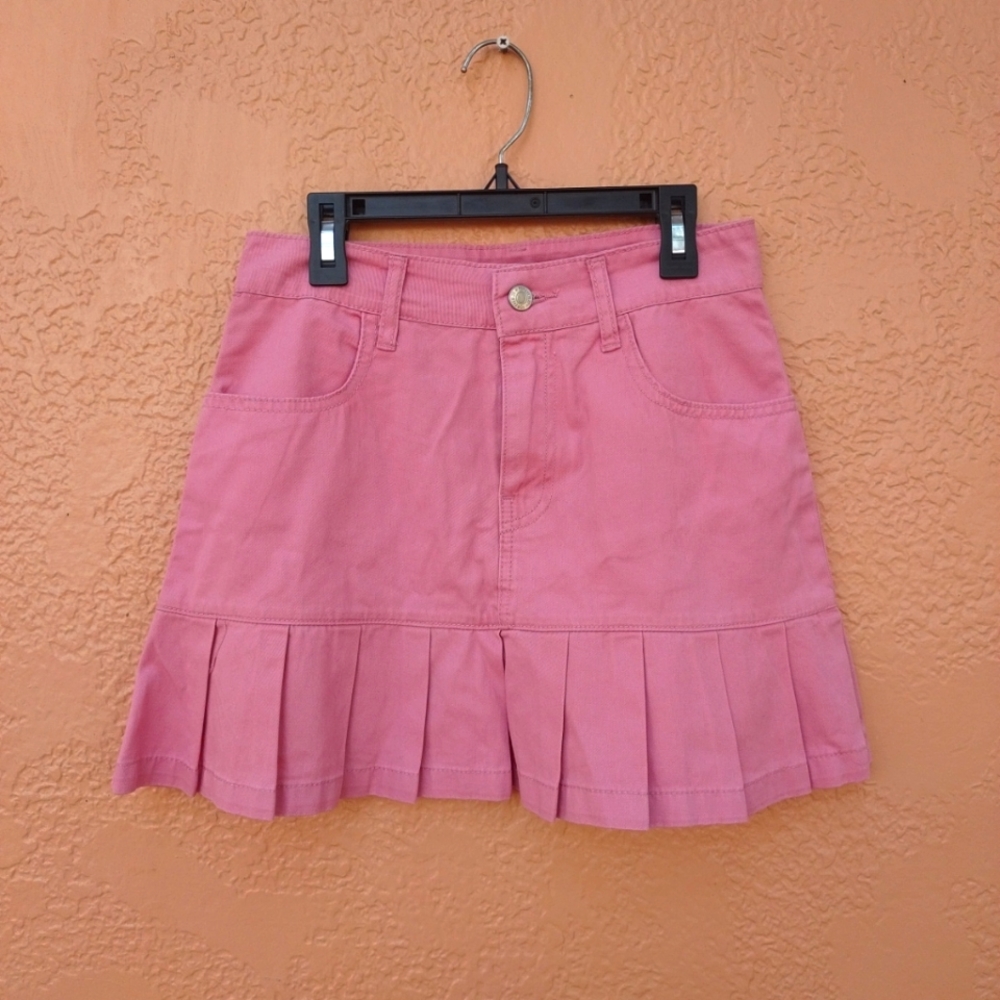 Forever 21 Junior Girl Pleated Hem Mini Skirt S Cotton